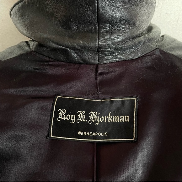 Vintage Leather Trimmed Wool Boucle Jacket - Picture 4 of 10